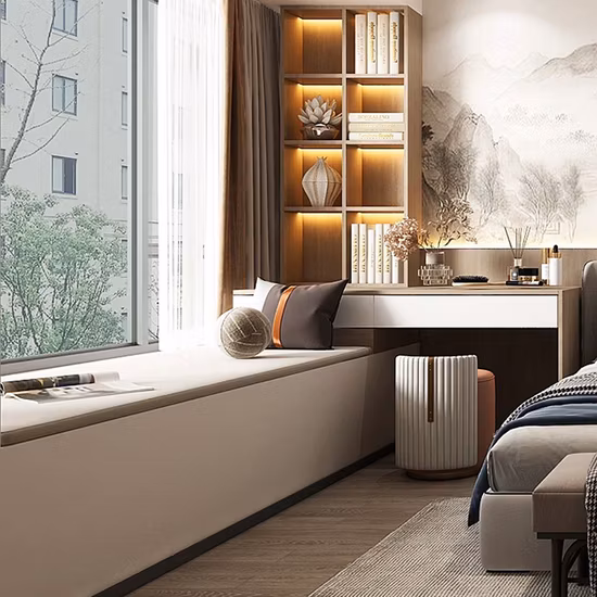 中国メーカーカスタム北欧オーク材コンソールドレッシングテーブル